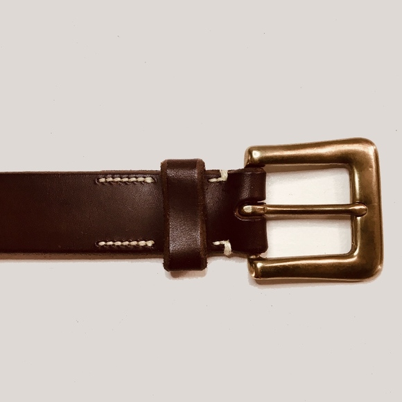 GAP ITALIAN LEATHER BRASS BUCKLE BELT - Picture 4 of 9